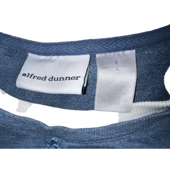 Vintage Alfred Dunner Quilted Embroidered Eighties Sweater Sz Small Womens Blue - Picture 6 of 7